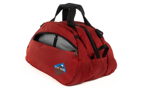 The Old School Carry All in Mars Red 630 Ballistic with Northwest Sky 200 Halcyon interior.